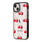 Cherry and Stripes with Name iPhone 14 Black Impact Case Side Angle on Silver phone