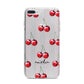 Cherry and Stripes with Name iPhone 7 Plus Bumper Case on Silver iPhone