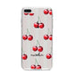 Cherry and Stripes with Name iPhone 8 Plus Bumper Case on Silver iPhone