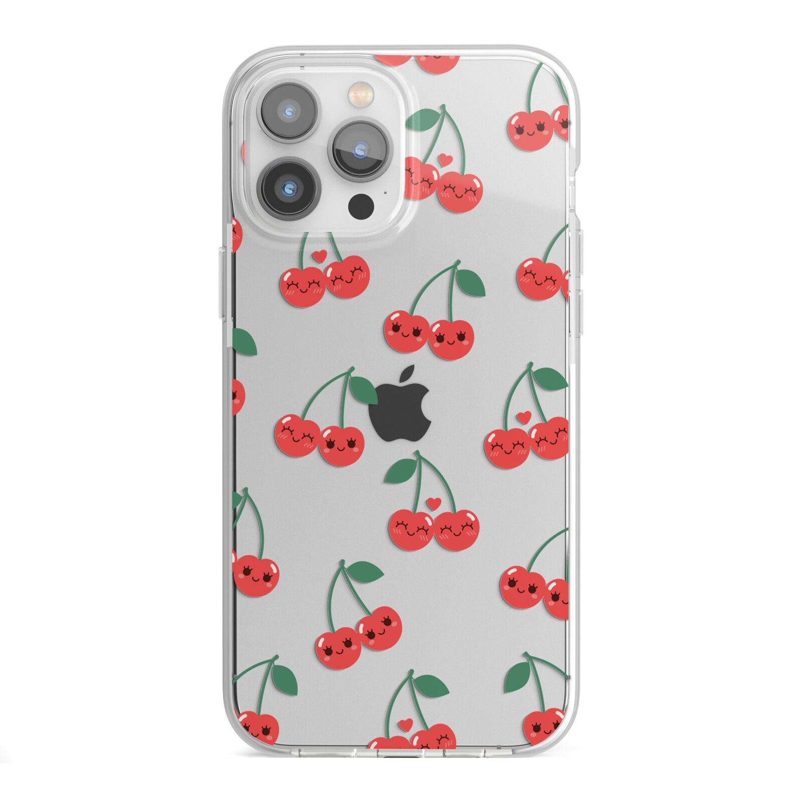 Cherry iPhone 13 Pro Max TPU Impact Case with White Edges