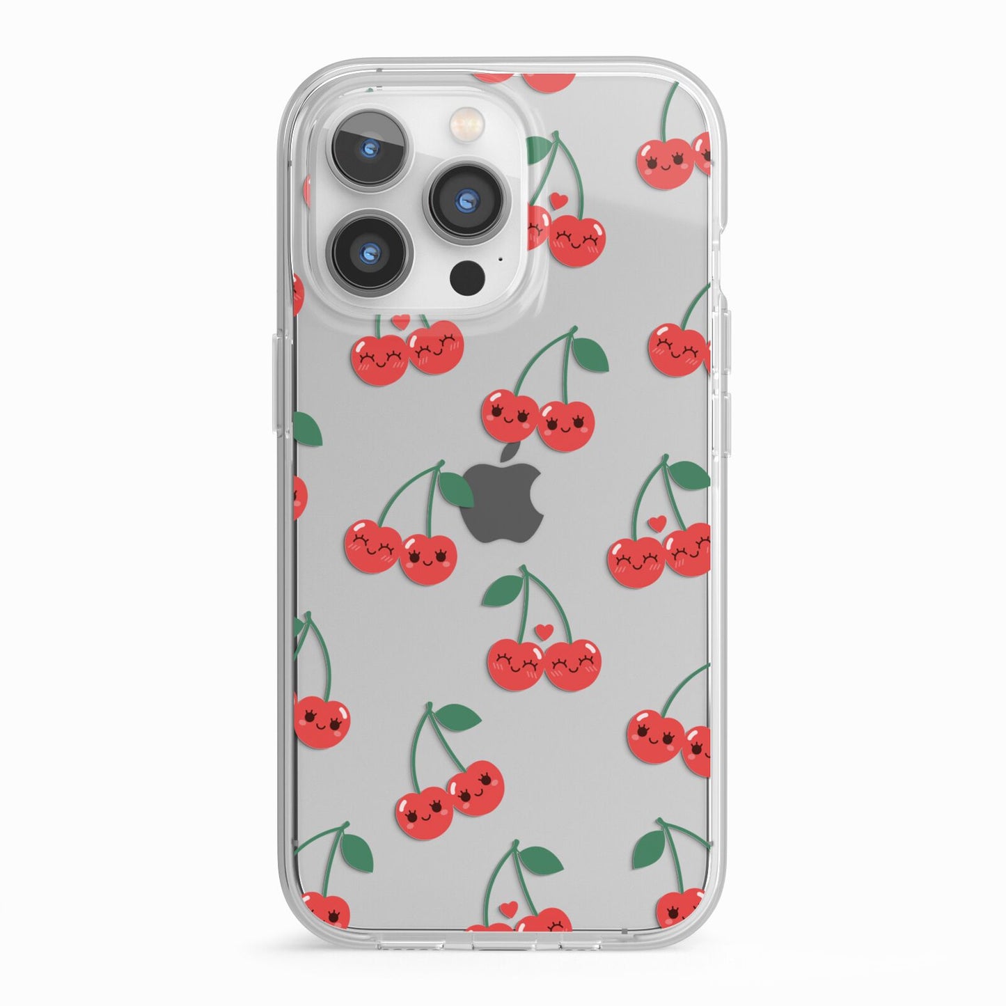 Cherry iPhone 13 Pro TPU Impact Case with White Edges