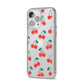 Cherry iPhone 14 Pro Max Clear Tough Case Silver Angled Image
