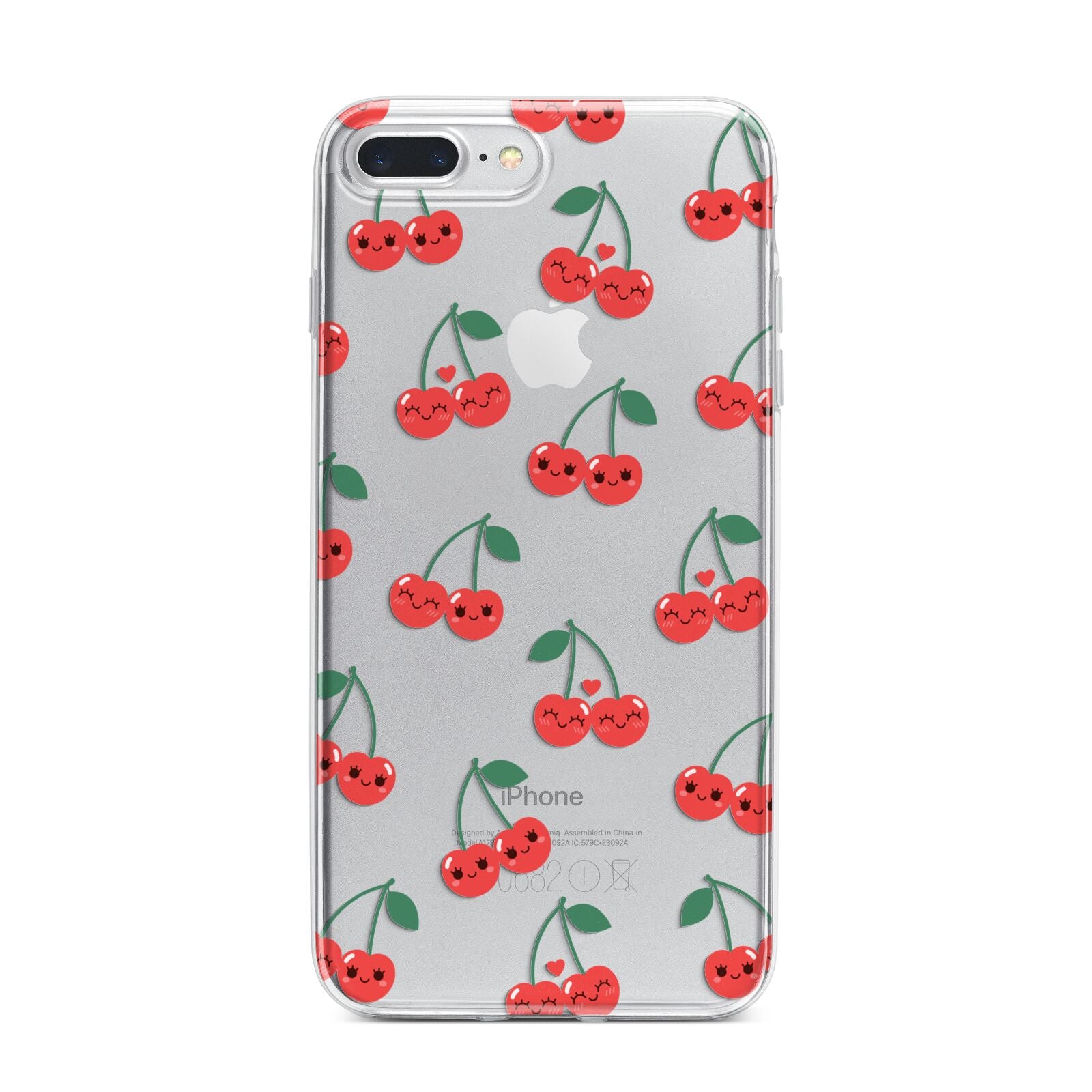 Cherry iPhone 7 Plus Bumper Case on Silver iPhone