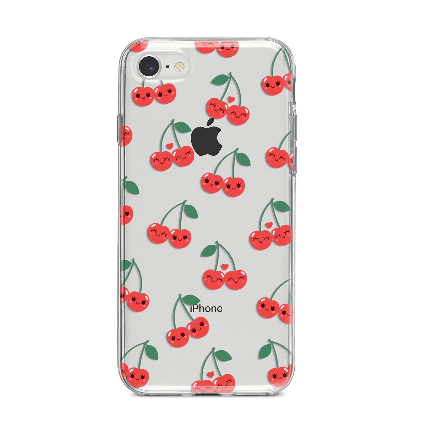 Cherry iPhone 8 Bumper Case on Silver iPhone