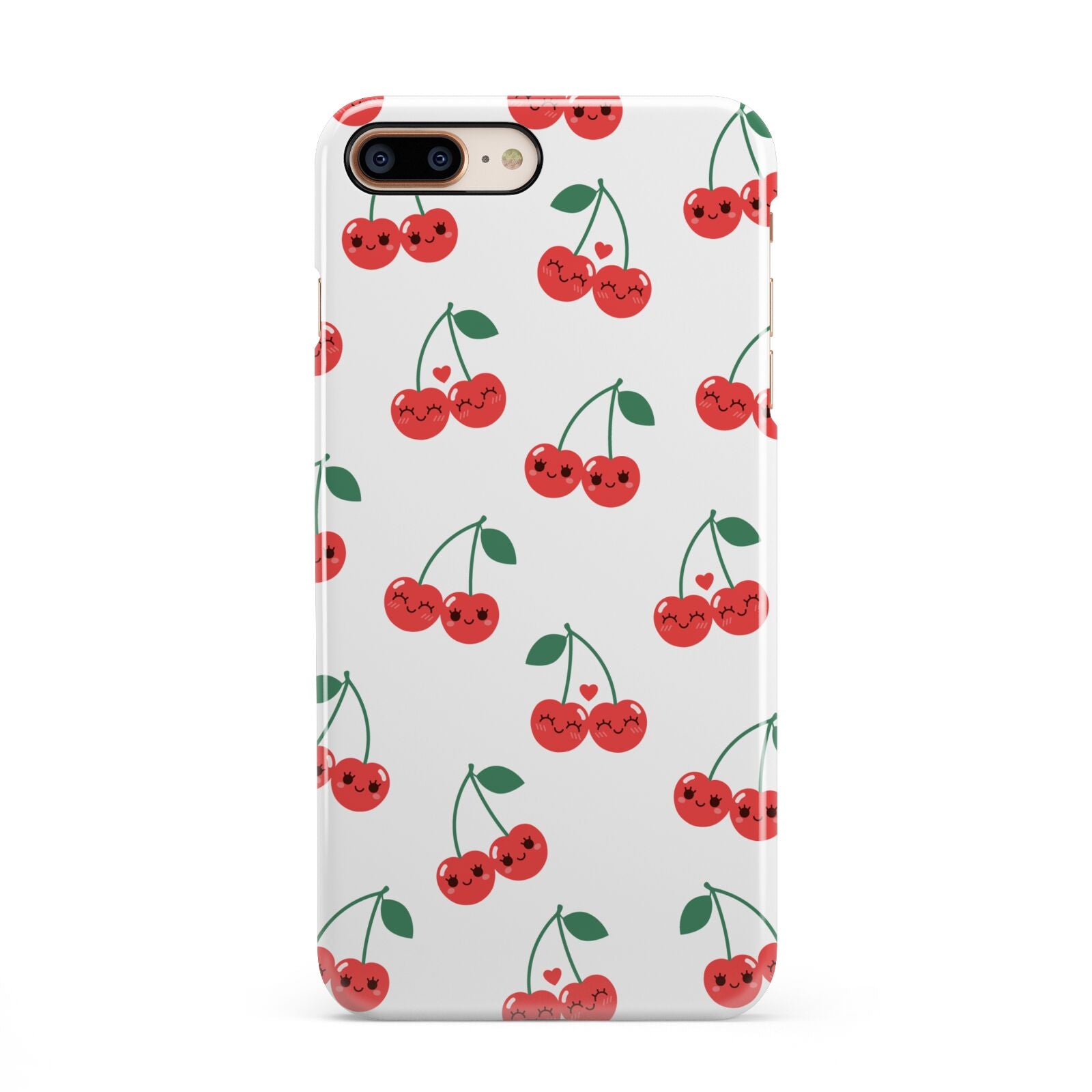 Cherry iPhone 8 Plus 3D Snap Case on Gold Phone