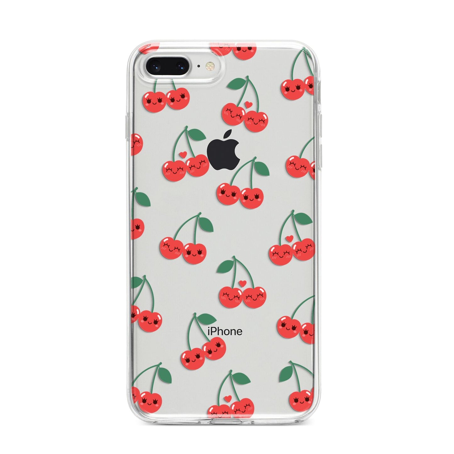 Cherry iPhone 8 Plus Bumper Case on Silver iPhone