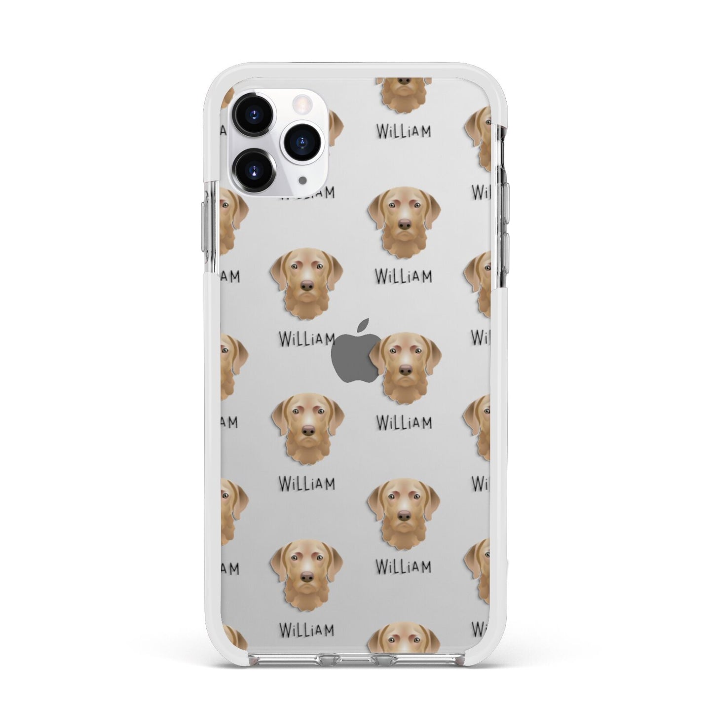 Chesapeake Bay Retriever Icon with Name Apple iPhone 11 Pro Max in Silver with White Impact Case