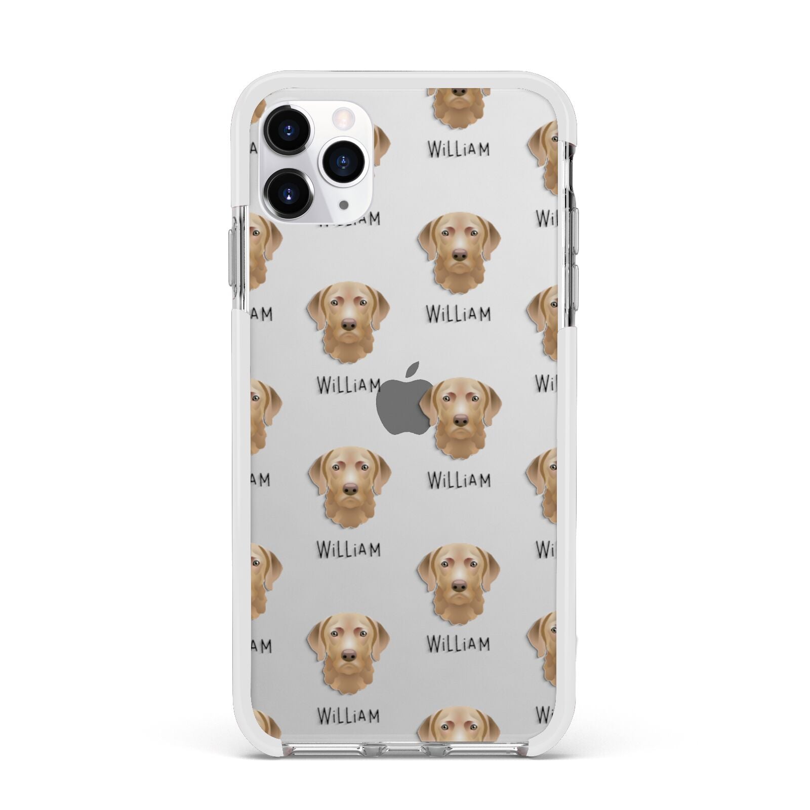 Chesapeake Bay Retriever Icon with Name Apple iPhone 11 Pro Max in Silver with White Impact Case