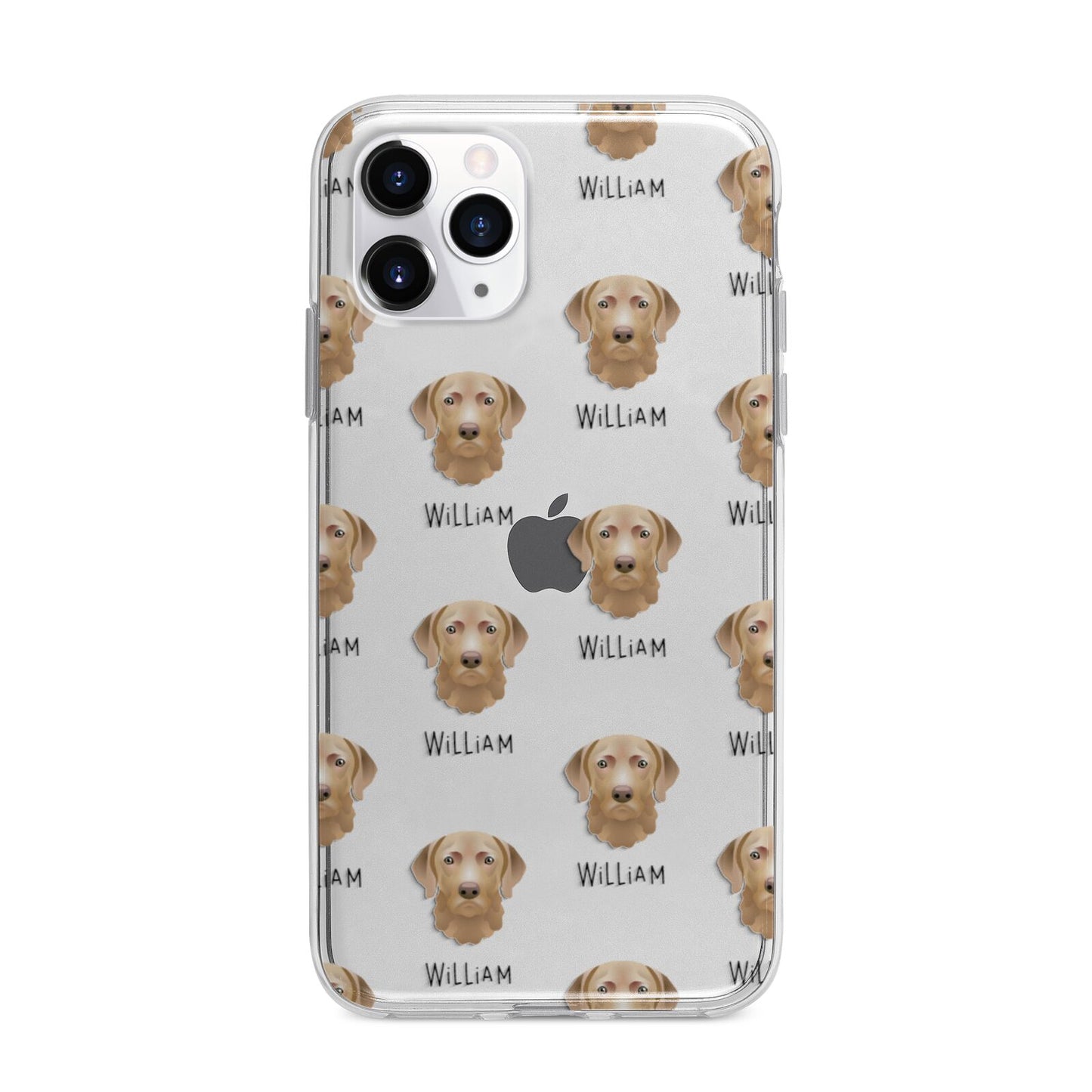 Chesapeake Bay Retriever Icon with Name Apple iPhone 11 Pro in Silver with Bumper Case