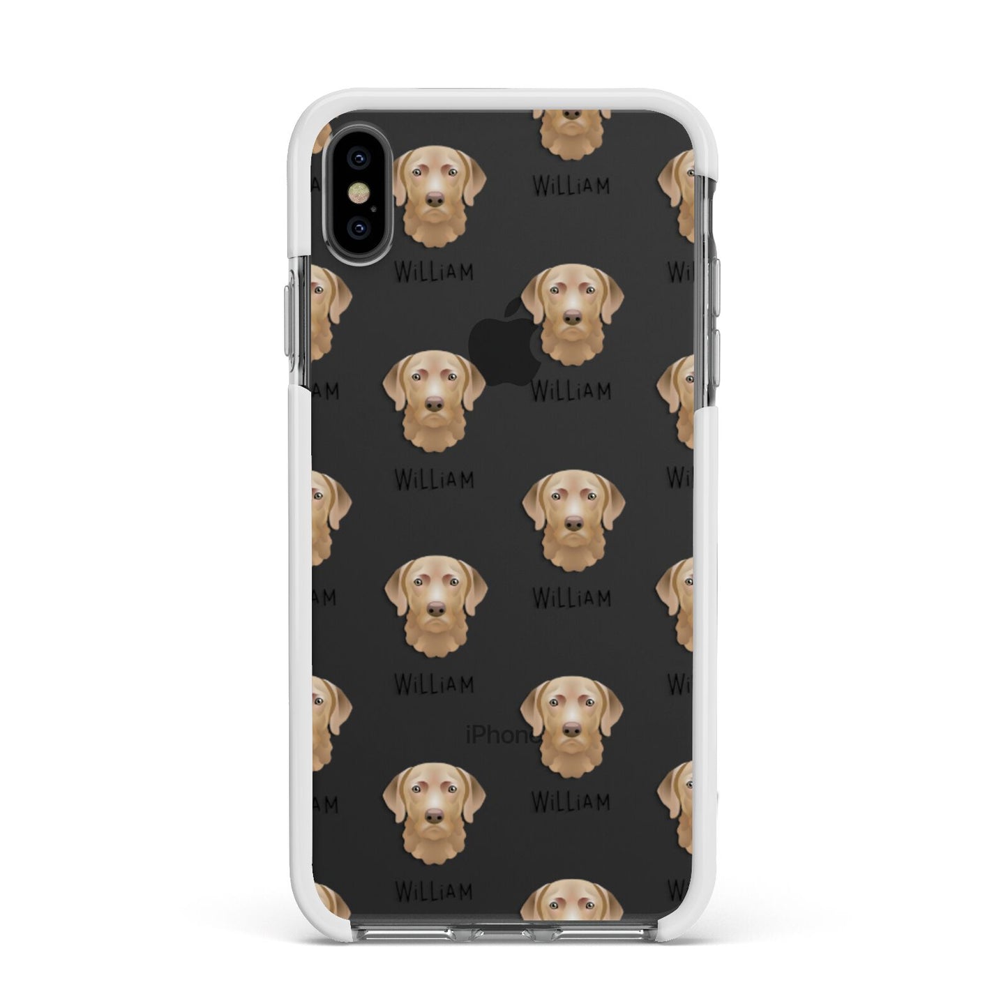 Chesapeake Bay Retriever Icon with Name Apple iPhone Xs Max Impact Case White Edge on Black Phone
