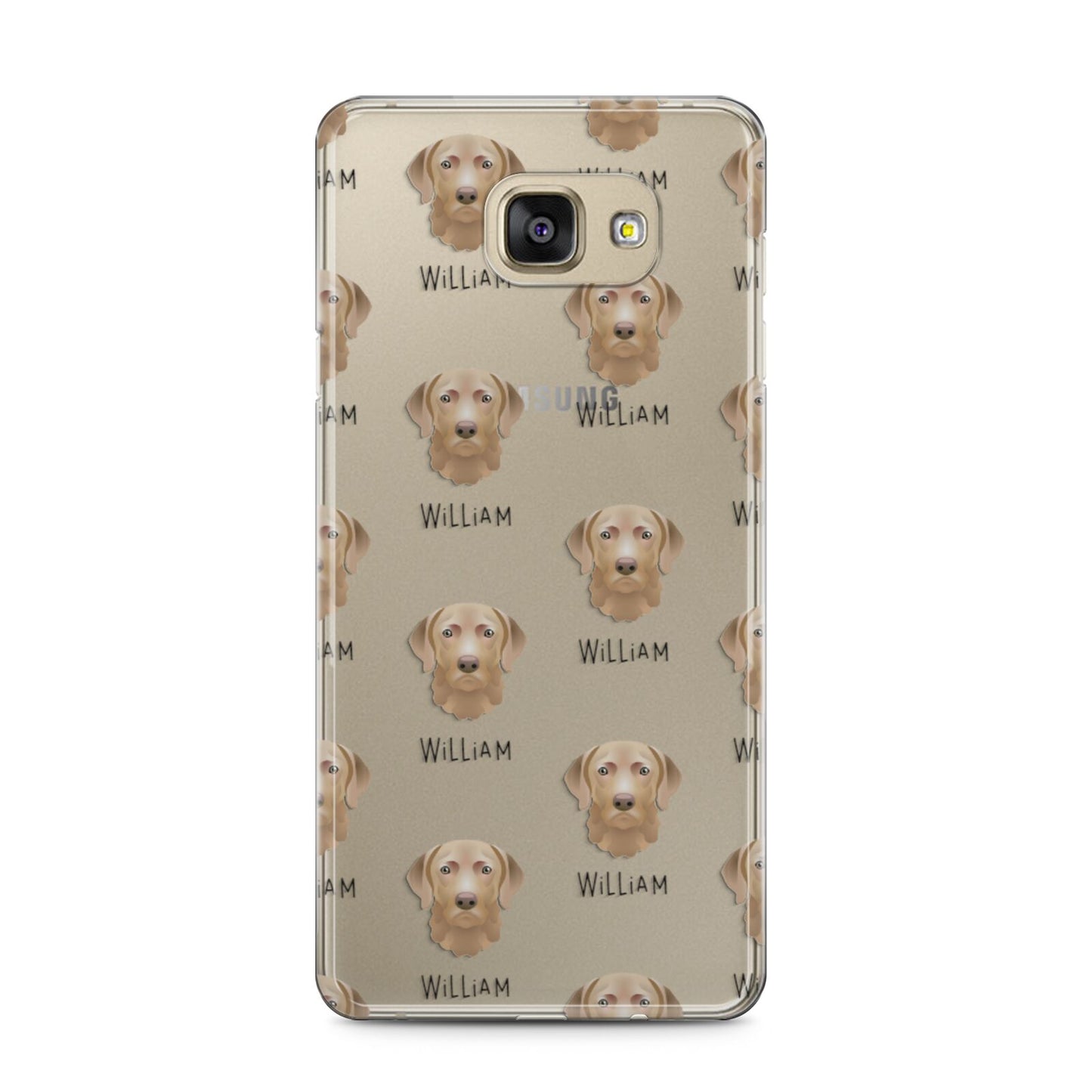 Chesapeake Bay Retriever Icon with Name Samsung Galaxy A5 2016 Case on gold phone