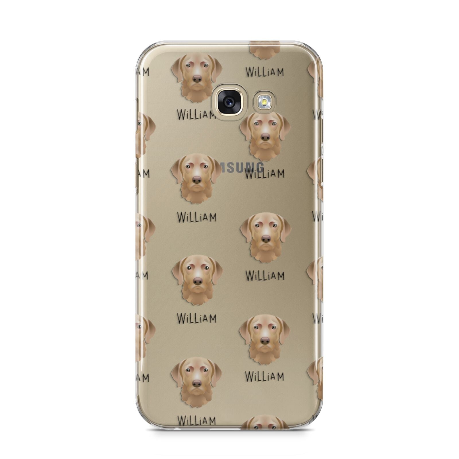 Chesapeake Bay Retriever Icon with Name Samsung Galaxy A5 2017 Case on gold phone