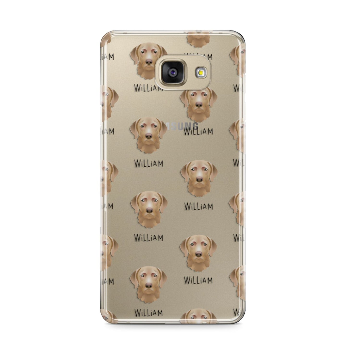 Chesapeake Bay Retriever Icon with Name Samsung Galaxy A9 2016 Case on gold phone