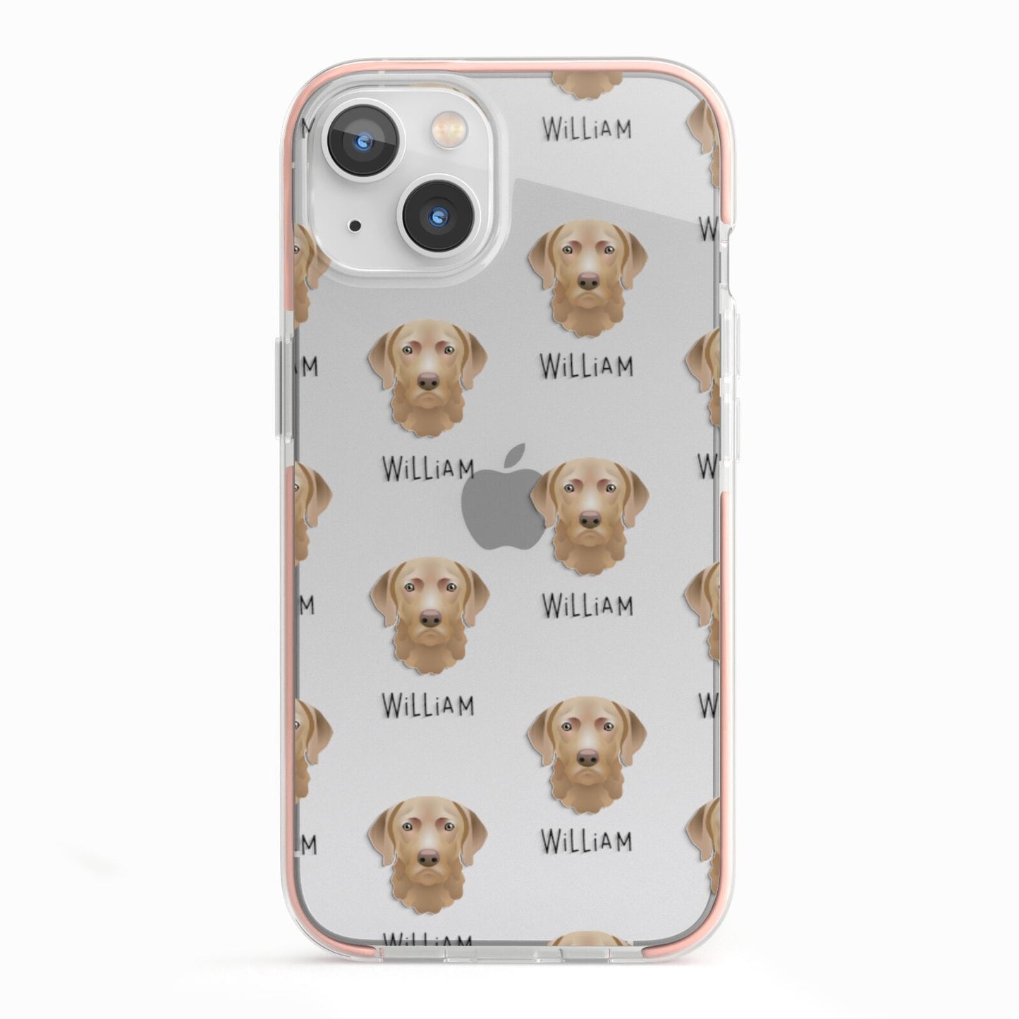 Chesapeake Bay Retriever Icon with Name iPhone 13 TPU Impact Case with Pink Edges