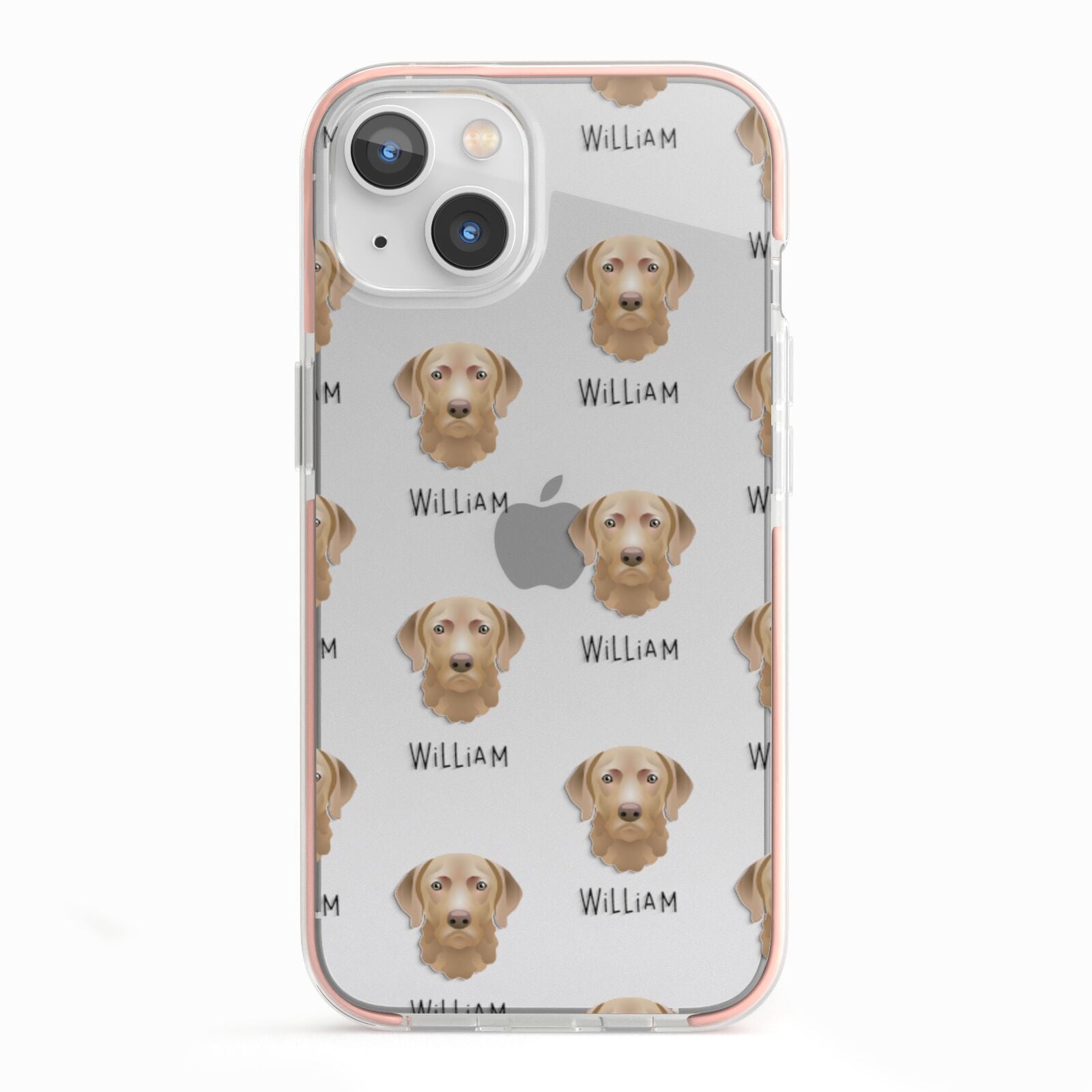 Chesapeake Bay Retriever Icon with Name iPhone 13 TPU Impact Case with Pink Edges