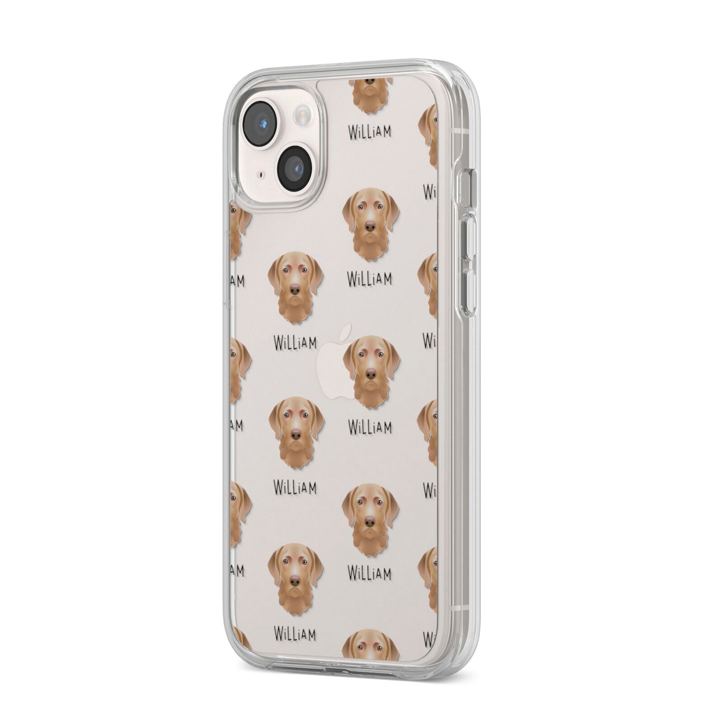 Chesapeake Bay Retriever Icon with Name iPhone 14 Plus Clear Tough Case Starlight Angled Image
