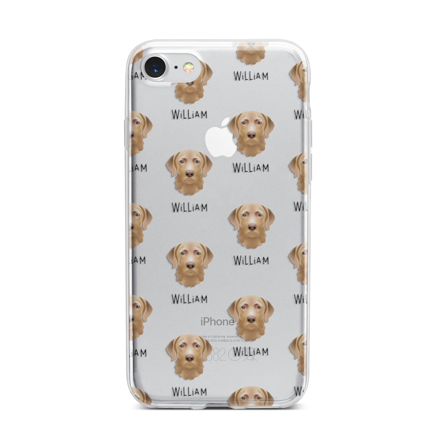 Chesapeake Bay Retriever Icon with Name iPhone 7 Bumper Case on Silver iPhone