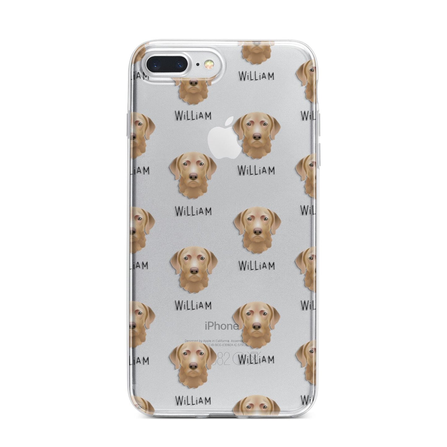 Chesapeake Bay Retriever Icon with Name iPhone 7 Plus Bumper Case on Silver iPhone
