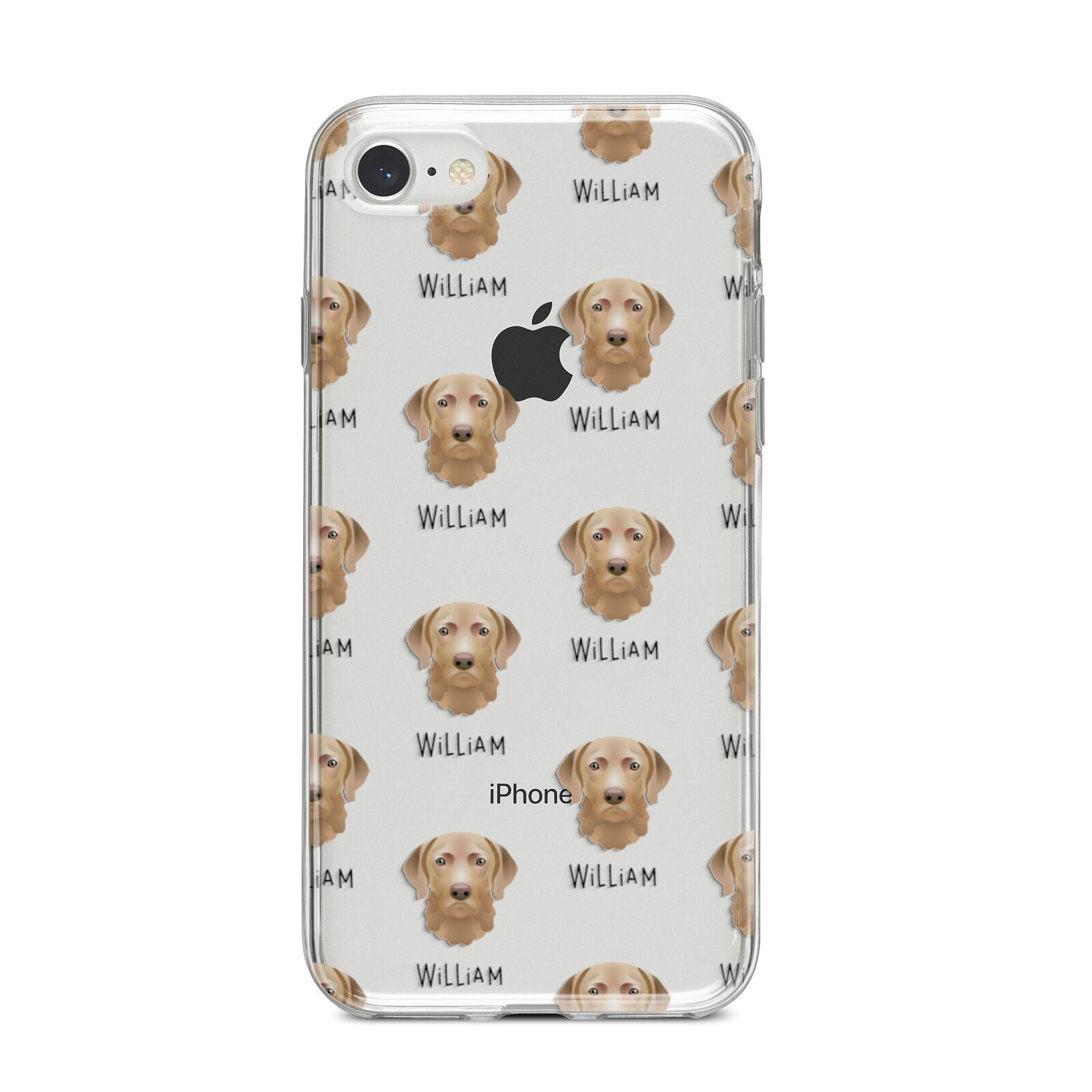 Chesapeake Bay Retriever Icon with Name iPhone 8 Bumper Case on Silver iPhone