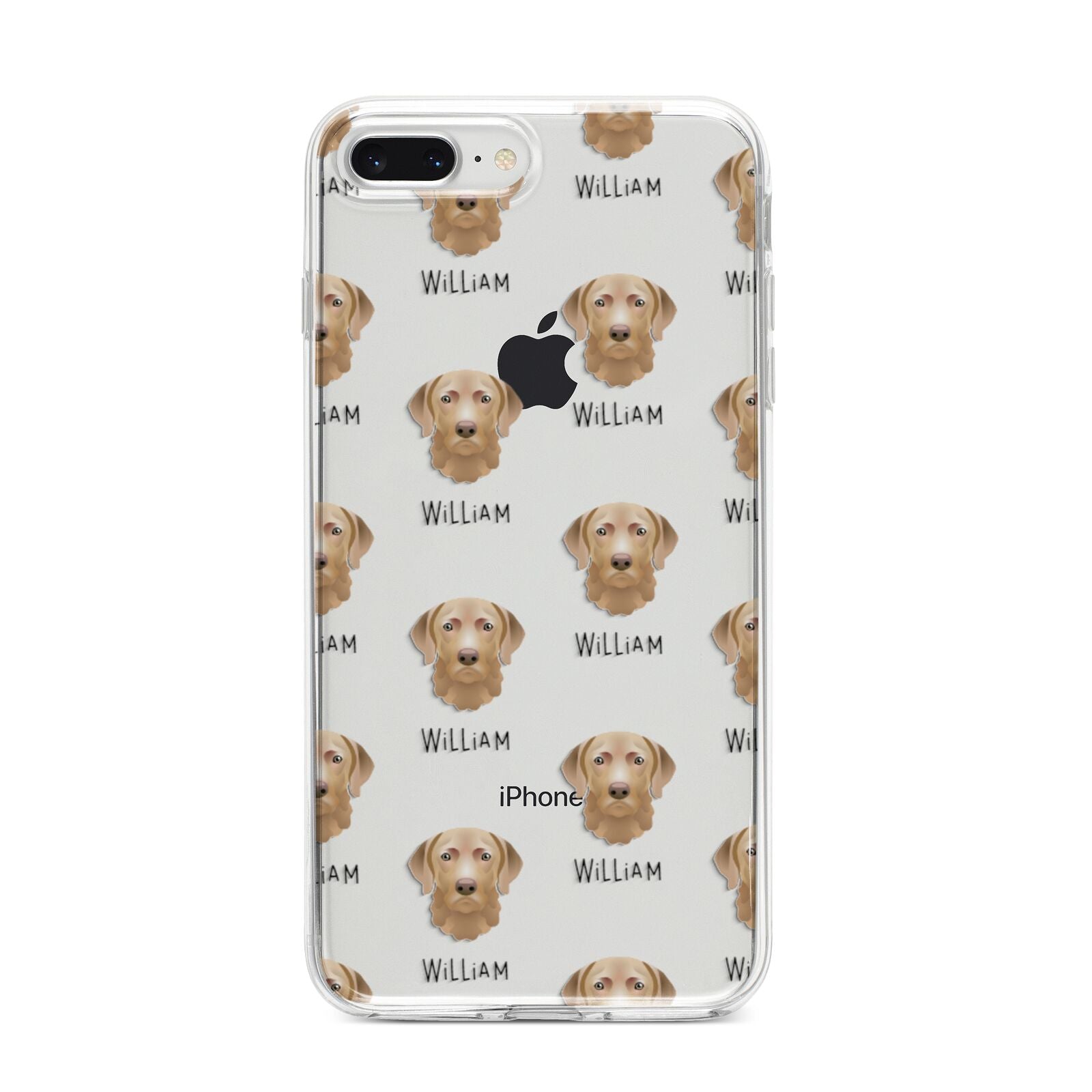 Chesapeake Bay Retriever Icon with Name iPhone 8 Plus Bumper Case on Silver iPhone
