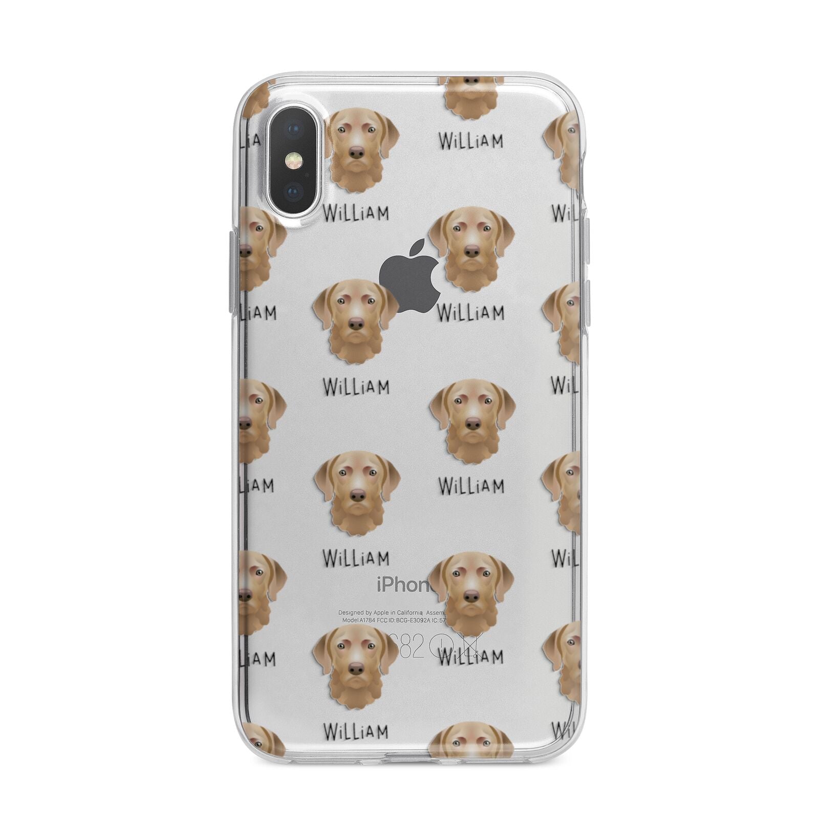 Chesapeake Bay Retriever Icon with Name iPhone X Bumper Case on Silver iPhone Alternative Image 1