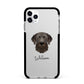 Chesapeake Bay Retriever Personalised Apple iPhone 11 Pro Max in Silver with Black Impact Case