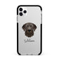 Chesapeake Bay Retriever Personalised Apple iPhone 11 Pro Max in Silver with Black Impact Case