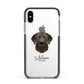 Chesapeake Bay Retriever Personalised Apple iPhone Xs Impact Case Black Edge on Silver Phone