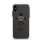 Chesapeake Bay Retriever Personalised Apple iPhone Xs Impact Case Pink Edge on Black Phone