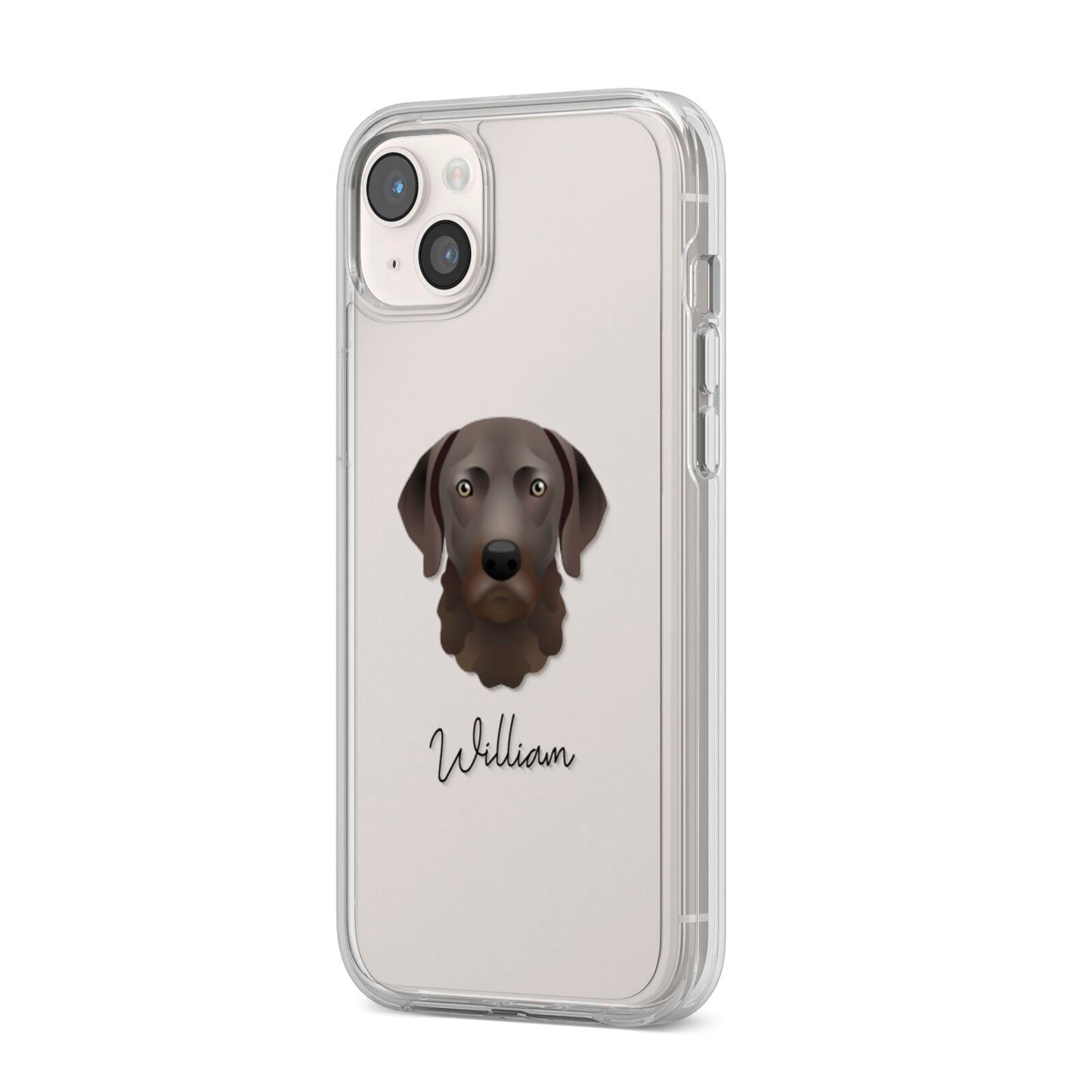 Chesapeake Bay Retriever Personalised iPhone 14 Plus Clear Tough Case Starlight Angled Image