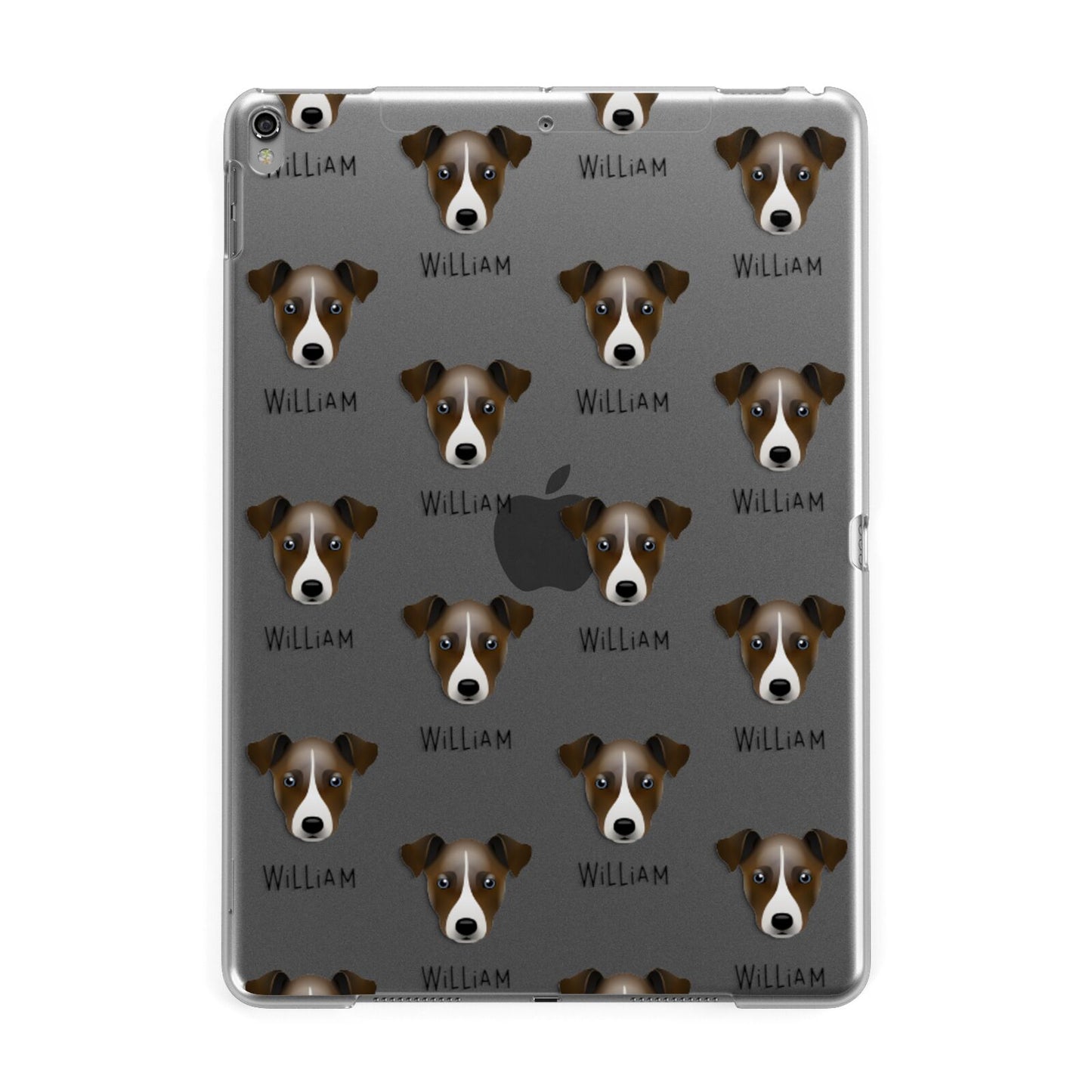 Chi Staffy Bull Icon with Name Apple iPad Grey Case
