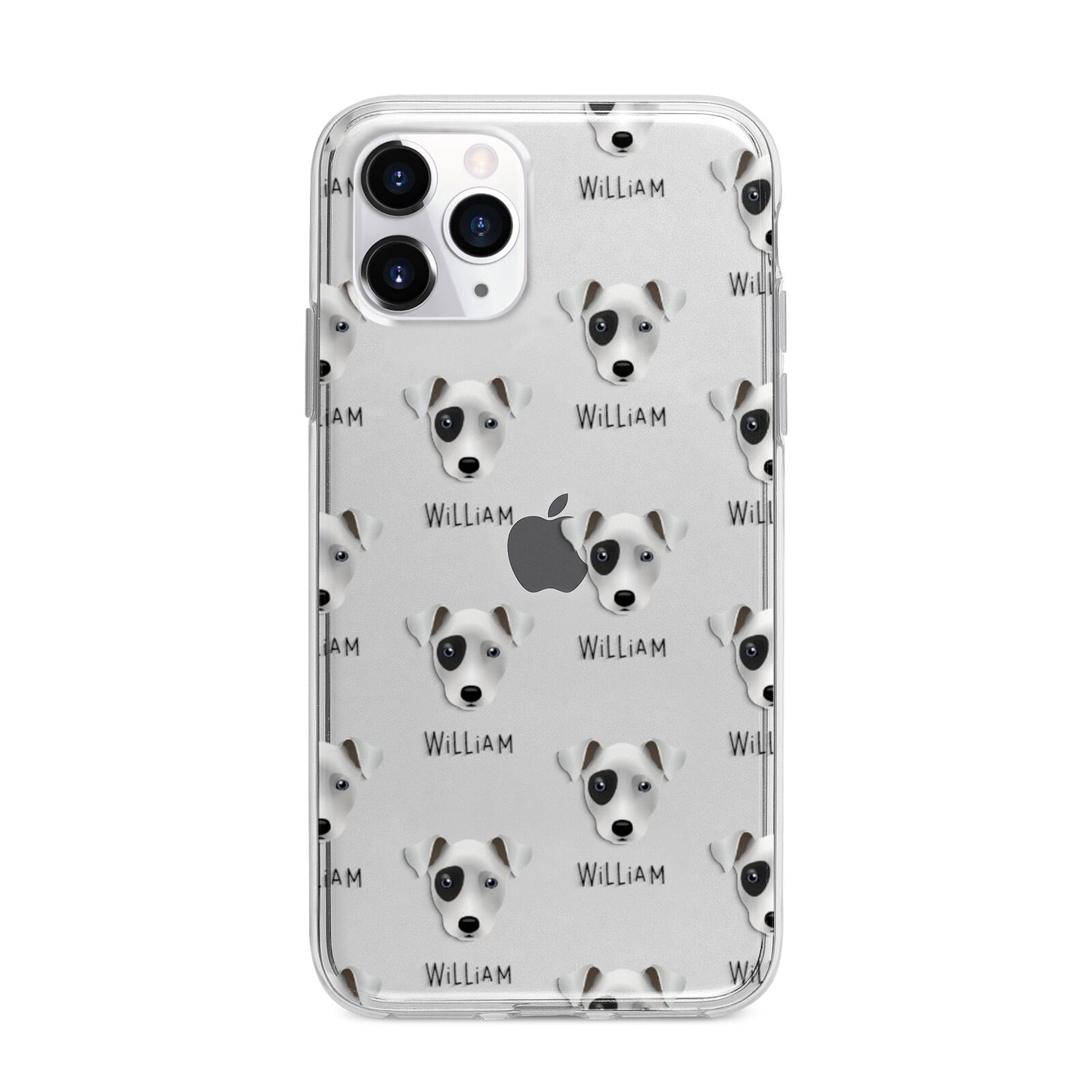 Chi Staffy Bull Icon with Name Apple iPhone 11 Pro Max in Silver with Bumper Case