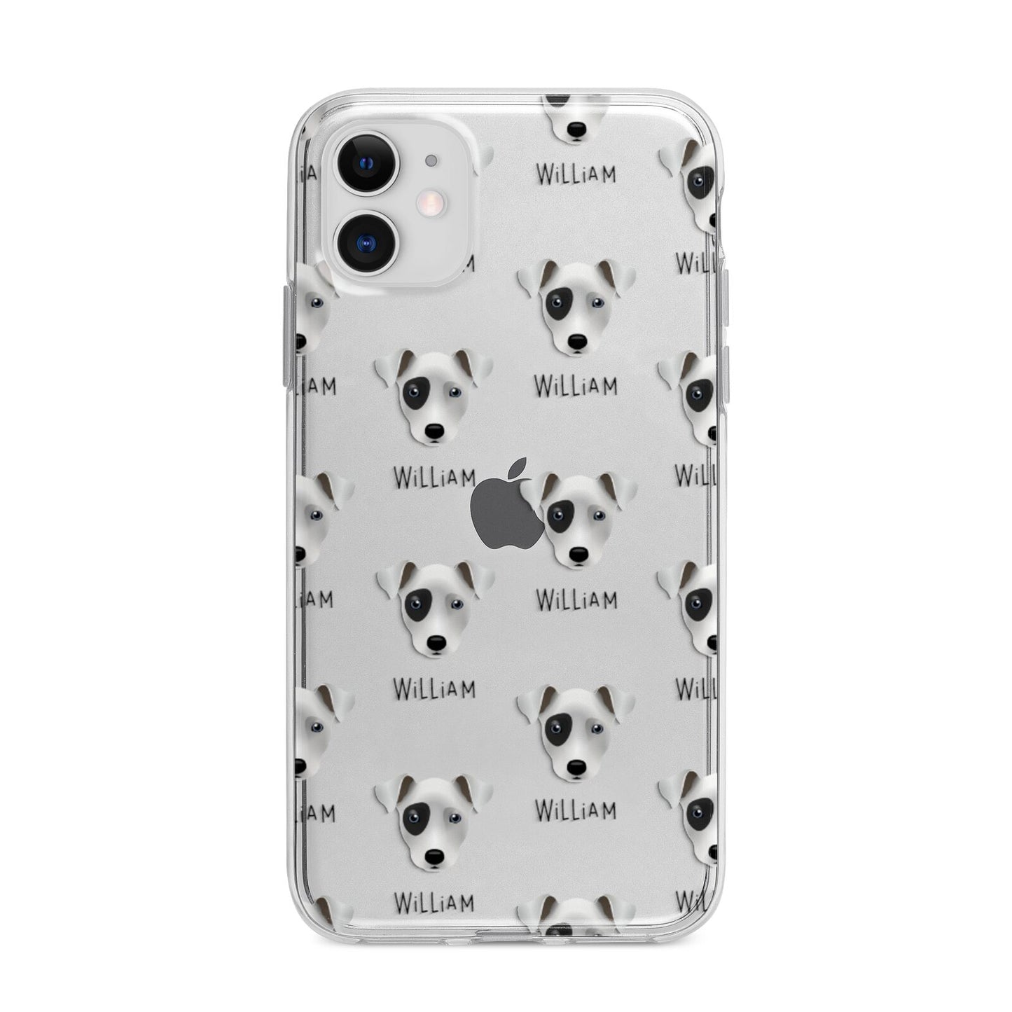 Chi Staffy Bull Icon with Name Apple iPhone 11 in White with Bumper Case