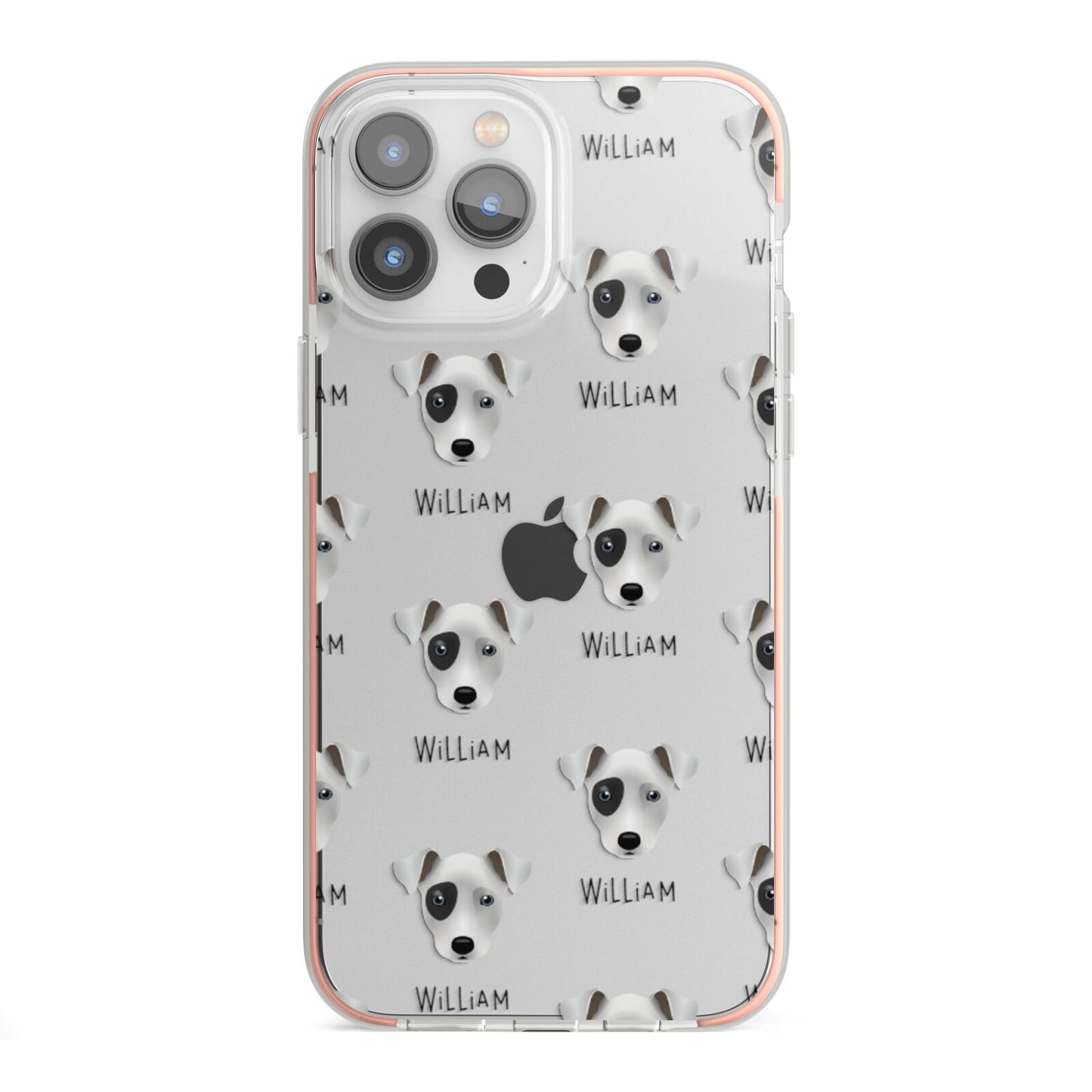 Chi Staffy Bull Icon with Name iPhone 13 Pro Max TPU Impact Case with Pink Edges