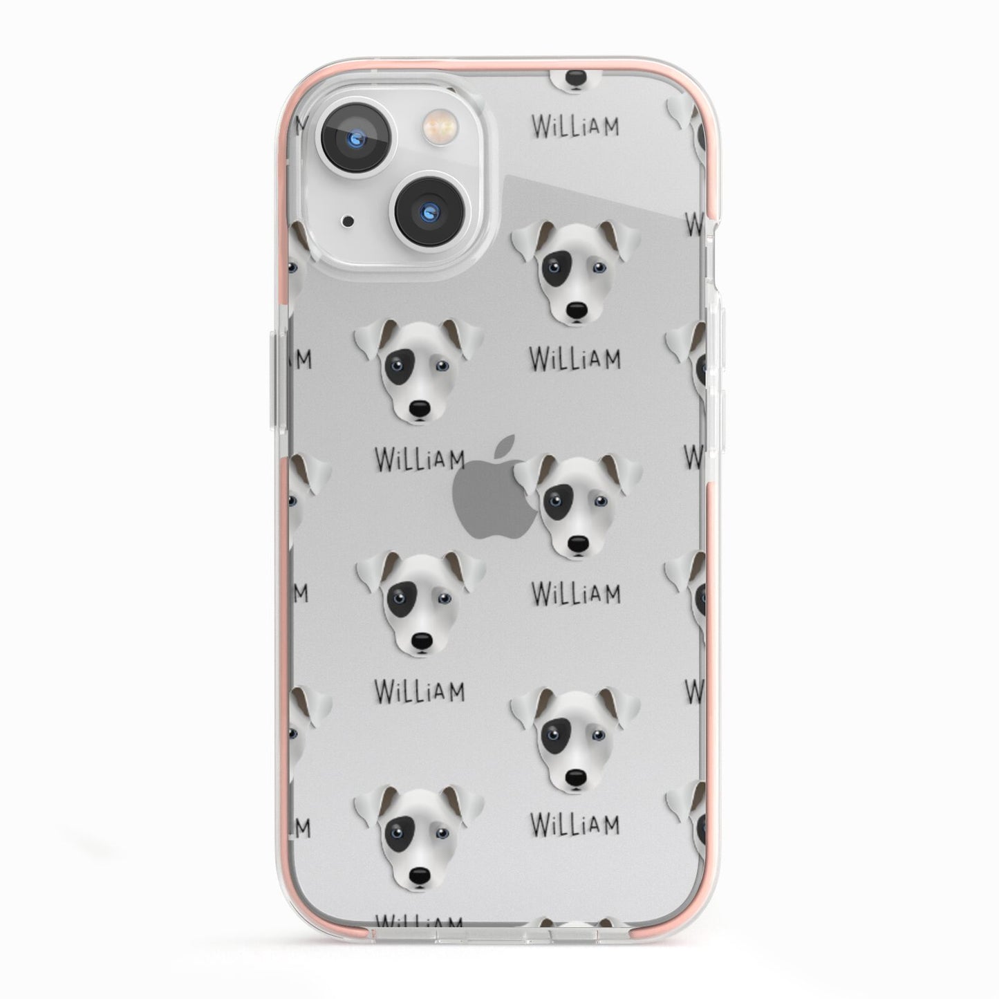 Chi Staffy Bull Icon with Name iPhone 13 TPU Impact Case with Pink Edges
