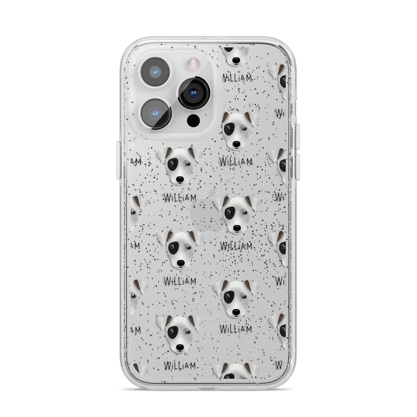 Chi Staffy Bull Icon with Name iPhone 14 Pro Max Glitter Tough Case Silver
