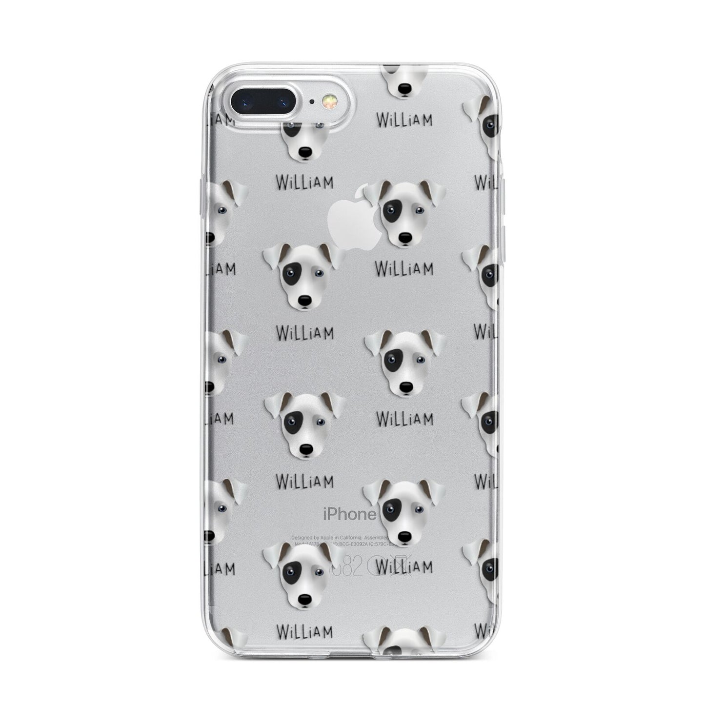 Chi Staffy Bull Icon with Name iPhone 7 Plus Bumper Case on Silver iPhone
