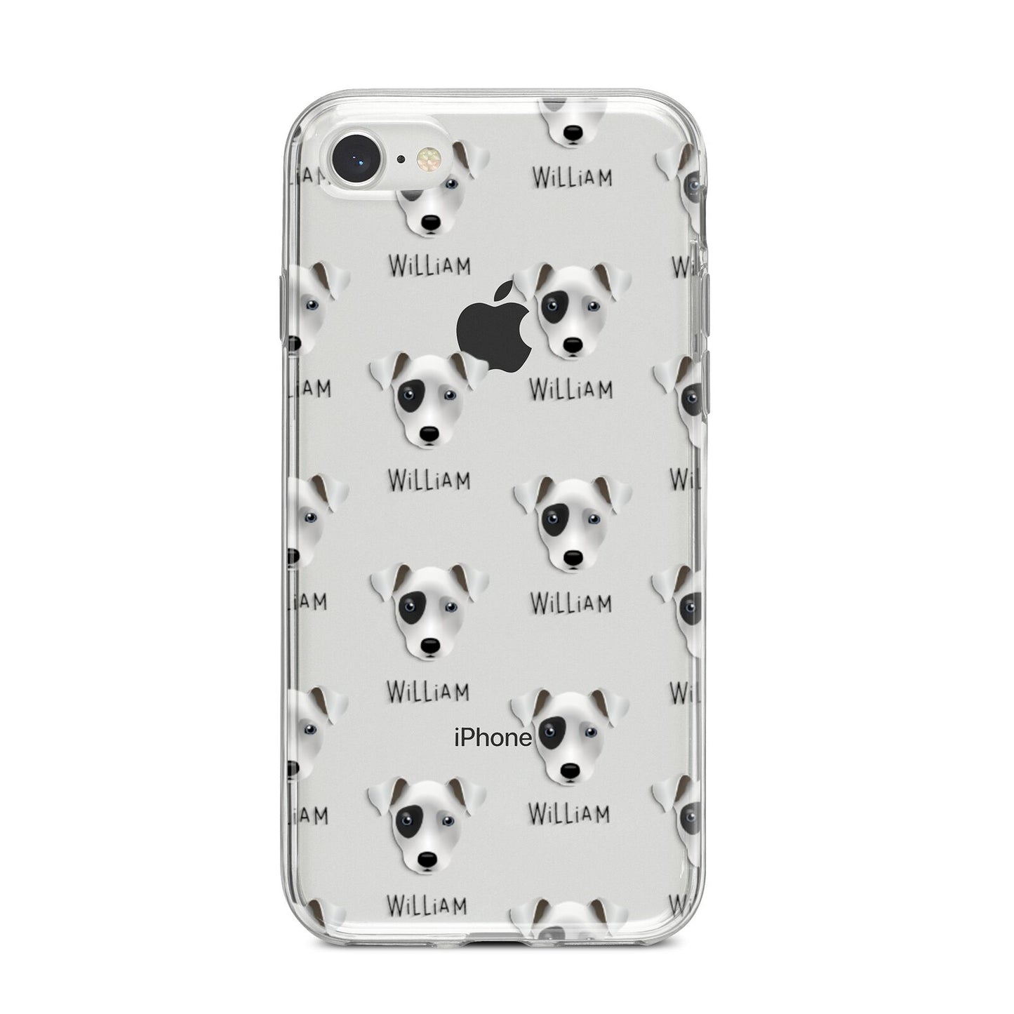 Chi Staffy Bull Icon with Name iPhone 8 Bumper Case on Silver iPhone
