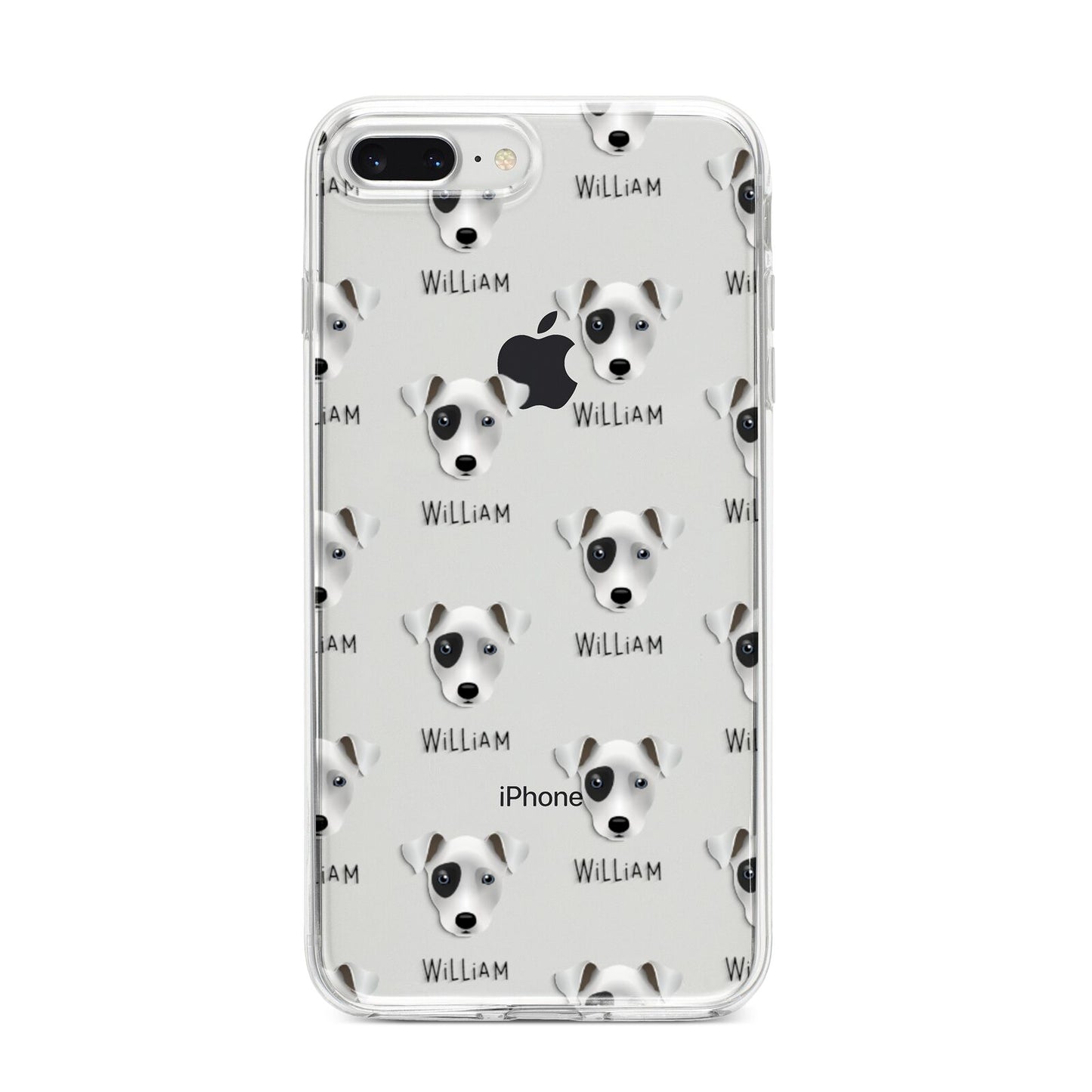 Chi Staffy Bull Icon with Name iPhone 8 Plus Bumper Case on Silver iPhone