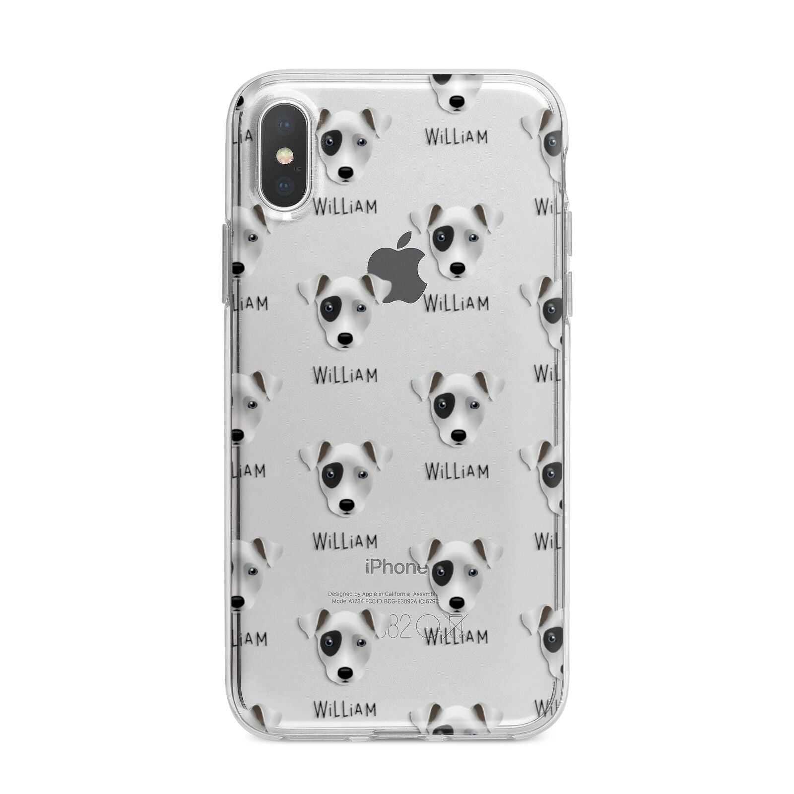 Chi Staffy Bull Icon with Name iPhone X Bumper Case on Silver iPhone Alternative Image 1