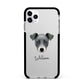 Chi Staffy Bull Personalised Apple iPhone 11 Pro Max in Silver with Black Impact Case