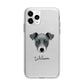 Chi Staffy Bull Personalised Apple iPhone 11 Pro Max in Silver with Bumper Case