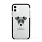 Chi Staffy Bull Personalised Apple iPhone 11 in White with Black Impact Case
