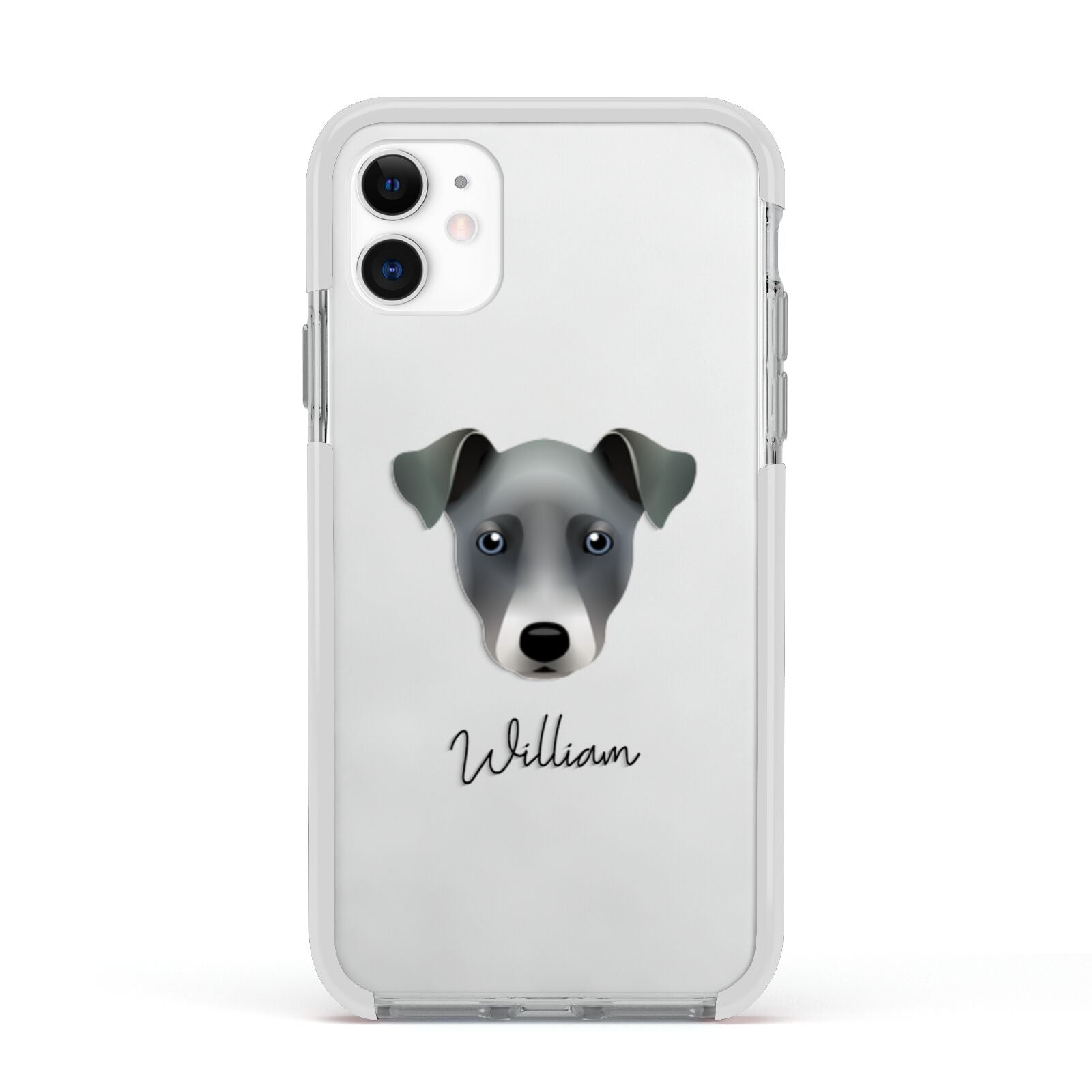 Chi Staffy Bull Personalised Apple iPhone 11 in White with White Impact Case