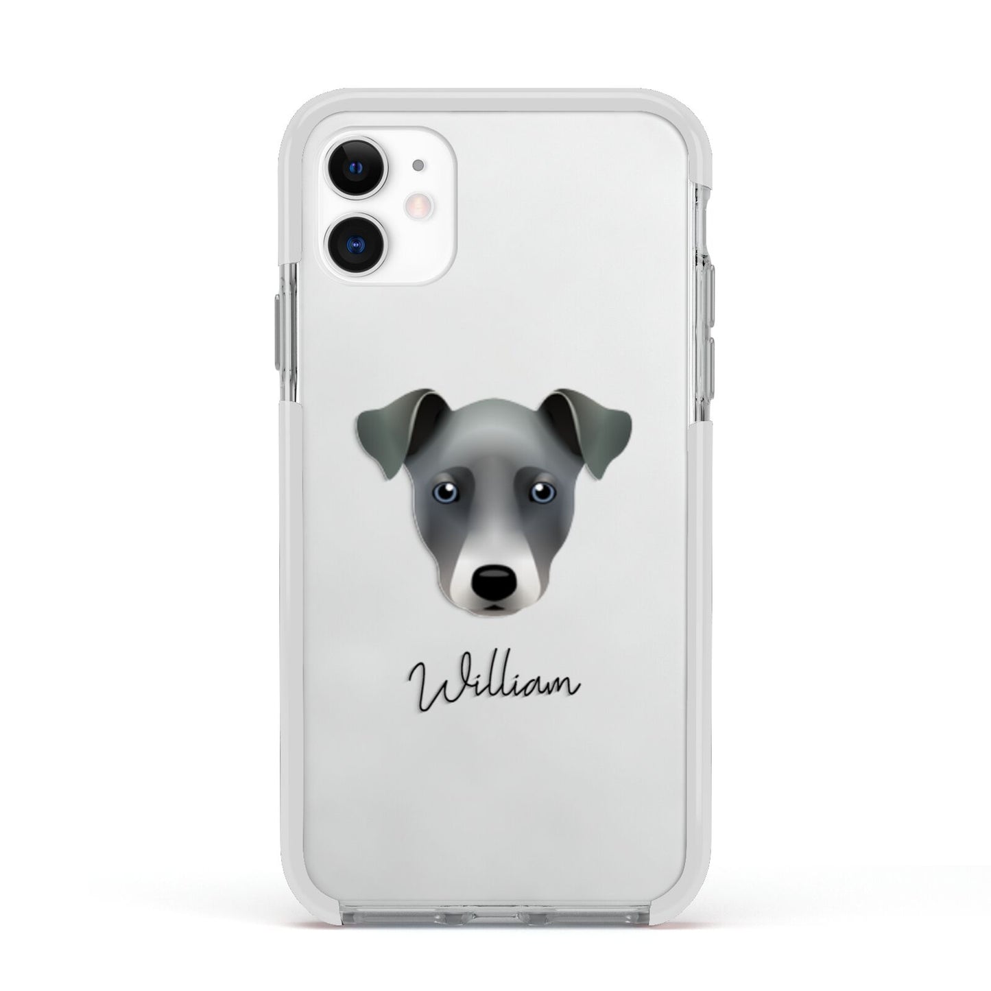 Chi Staffy Bull Personalised Apple iPhone 11 in White with White Impact Case
