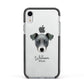 Chi Staffy Bull Personalised Apple iPhone XR Impact Case Black Edge on Silver Phone