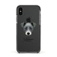 Chi Staffy Bull Personalised Apple iPhone Xs Impact Case Black Edge on Black Phone
