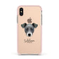 Chi Staffy Bull Personalised Apple iPhone Xs Impact Case Pink Edge on Gold Phone