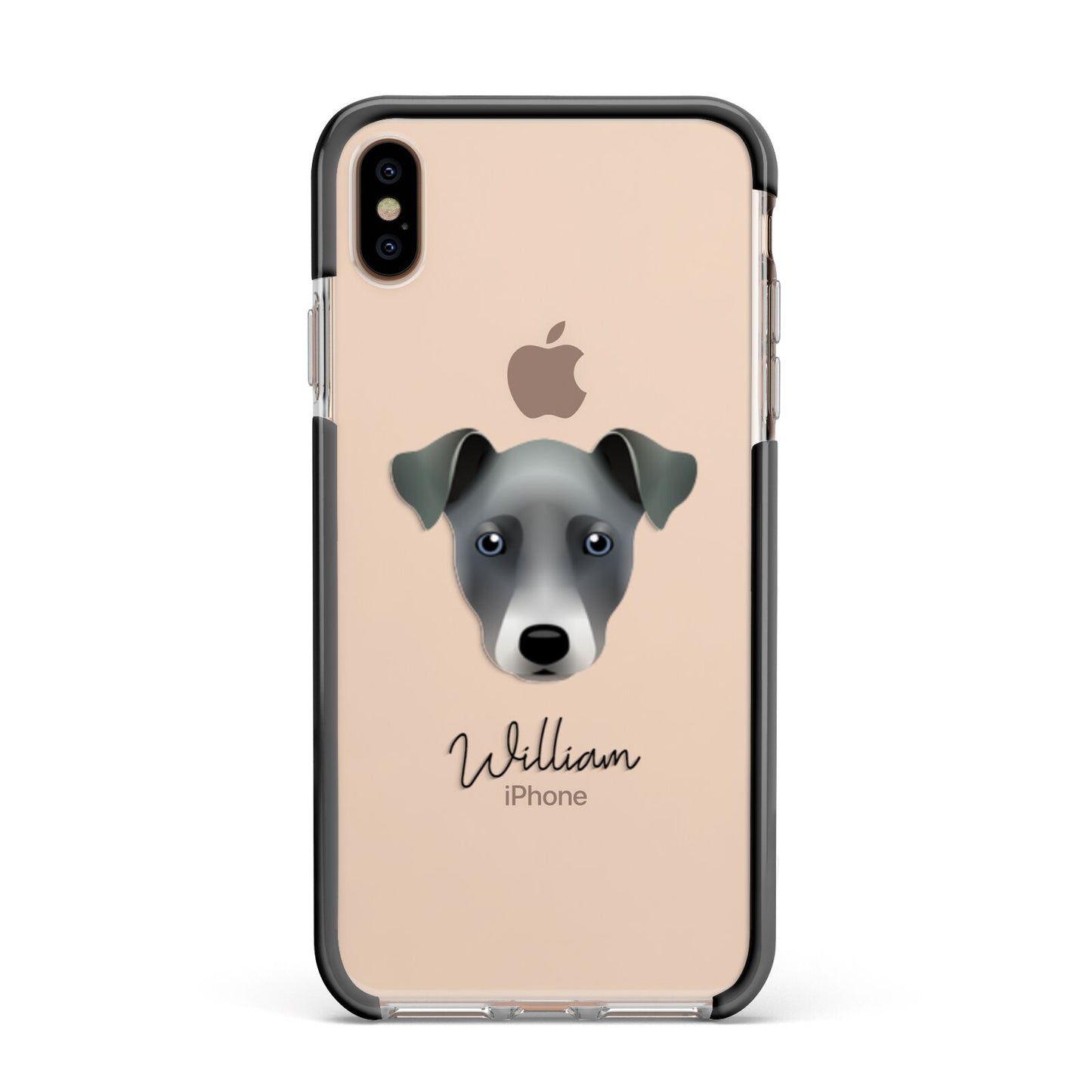 Chi Staffy Bull Personalised Apple iPhone Xs Max Impact Case Black Edge on Gold Phone