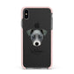 Chi Staffy Bull Personalised Apple iPhone Xs Max Impact Case Pink Edge on Black Phone